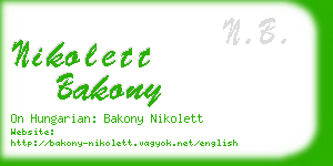 nikolett bakony business card